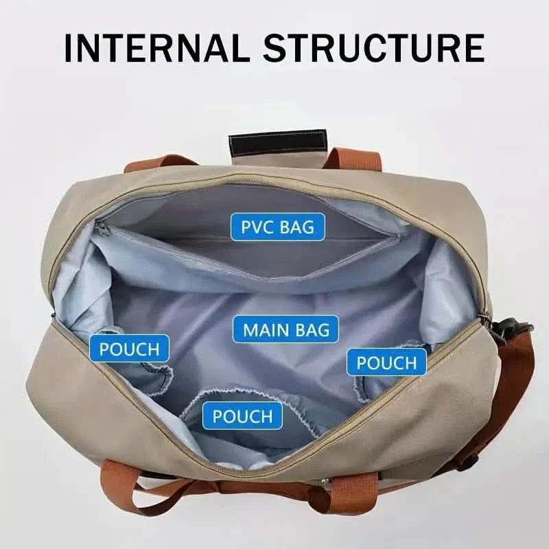 Nylon Duffel Bag for Travel – Large Capacity, Foldable, Shoe Compartment – Men & Women - Cartsfy Inc.