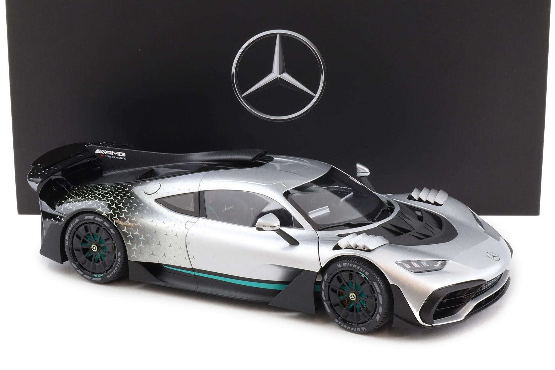 NZG 2023 Mercedes Benz One AMG (C298) Hightech Silver 1:12 DEALER EDITION Cartsfy Inc.