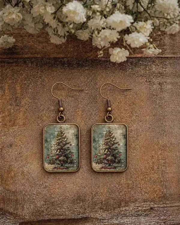 O Christmas Tree Earrings - Festive Holiday Jewelry