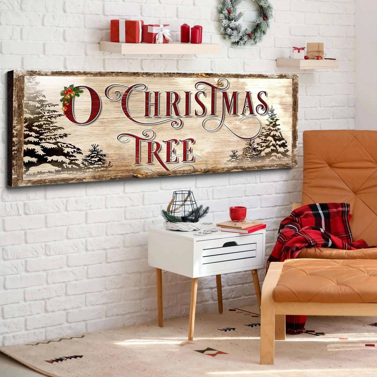 O Christmas Tree Sign Tailored Canvases 12x36 inch Medium Premium Gallery Wrapped 16x48 inch Large Premium Gallery Wrapped 20x60 inch Extra Large Premium Gallery Wrapped 12x36 inch Medium Premium Gallery Wrapped-16x48 inch Large Premium Gallery Wrapped-20x60 inch Extra Large Premium Gallery Wrapped-
