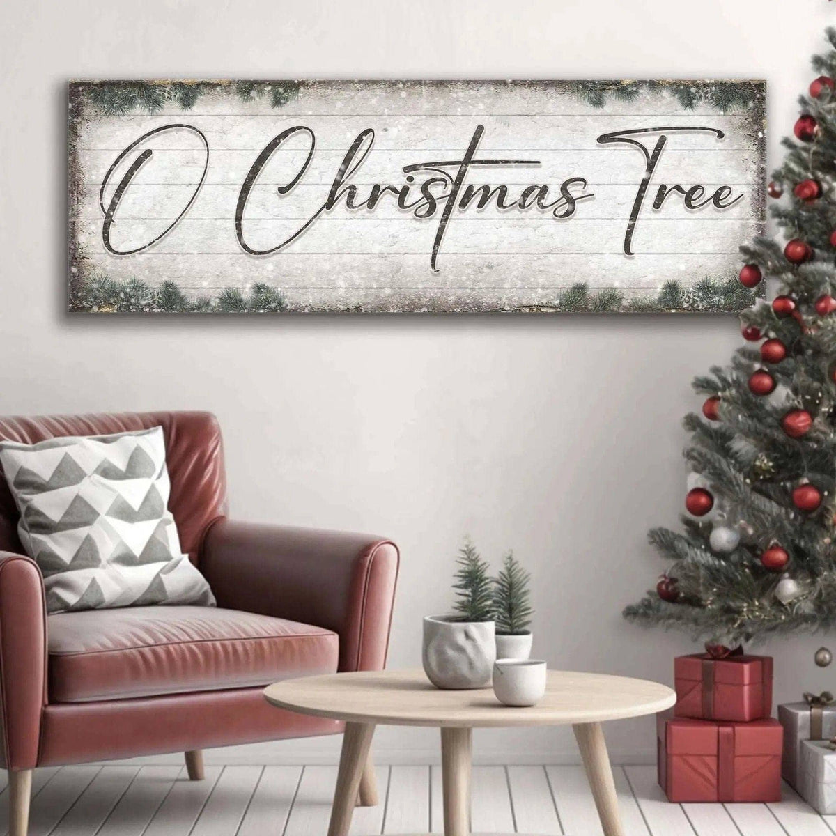 O Christmas Tree, Wood Christmas Sign Tailored Canvases 12x36 inch Medium Premium Gallery Wrapped 16x48 inch Large Premium Gallery Wrapped 20x60 inch Extra Large Premium Gallery Wrapped 12x36 inch Medium Premium Gallery Wrapped-16x48 inch Large Premium Gallery Wrapped-20x60 inch Extra Large Premium Gallery Wrapped-