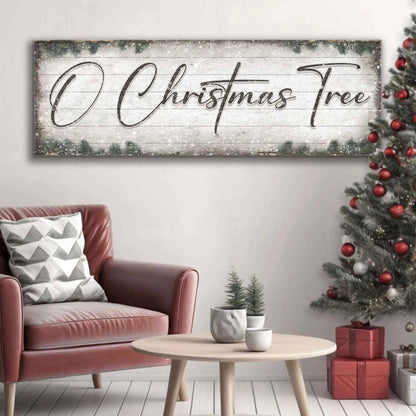 O Christmas Tree, Wood Christmas Sign Tailored Canvases 12x36 inch Medium Premium Gallery Wrapped 16x48 inch Large Premium Gallery Wrapped 20x60 inch Extra Large Premium Gallery Wrapped 12x36 inch Medium Premium Gallery Wrapped-16x48 inch Large Premium Gallery Wrapped-20x60 inch Extra Large Premium Gallery Wrapped-