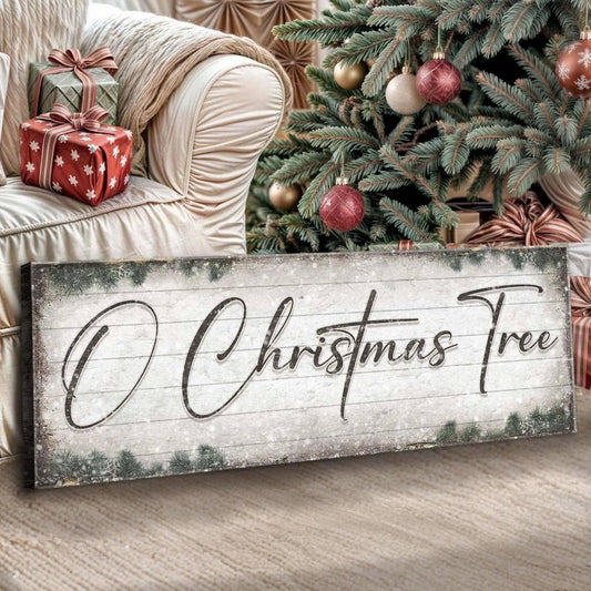 O Christmas Tree, Wood Christmas Sign Tailored Canvases 12x36 inch Medium Premium Gallery Wrapped 16x48 inch Large Premium Gallery Wrapped 20x60 inch Extra Large Premium Gallery Wrapped 12x36 inch Medium Premium Gallery Wrapped-16x48 inch Large Premium Gallery Wrapped-20x60 inch Extra Large Premium Gallery Wrapped-