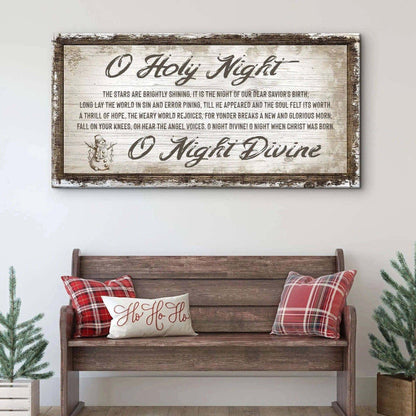 O Holy Night Christmas Sign Tailored Canvases 20x10 inch Medium Premium Gallery Wrapped 48x24 inch Large Premium Gallery Wrapped 60x30 inch Extra Large Premium Gallery Wrapped 20x10 inch Medium Premium Gallery Wrapped-48x24 inch Large Premium Gallery Wrapped-60x30 inch Extra Large Premium Gallery Wrapped-