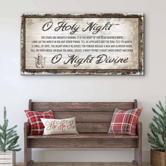 O Holy Night Christmas Sign Tailored Canvases 20x10 inch Medium Premium Gallery Wrapped 48x24 inch Large Premium Gallery Wrapped 60x30 inch Extra Large Premium Gallery Wrapped 20x10 inch Medium Premium Gallery Wrapped-48x24 inch Large Premium Gallery Wrapped-60x30 inch Extra Large Premium Gallery Wrapped-