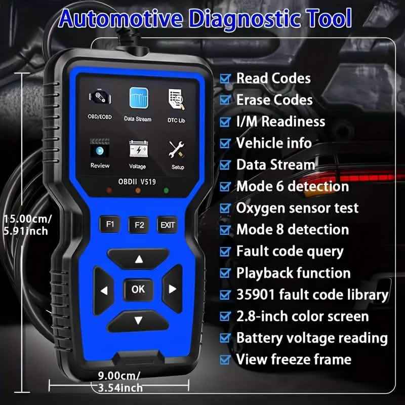 OBD2 Engine Diagnostic Tool – Universal Code Reader (Blue) - Cartsfy Inc.