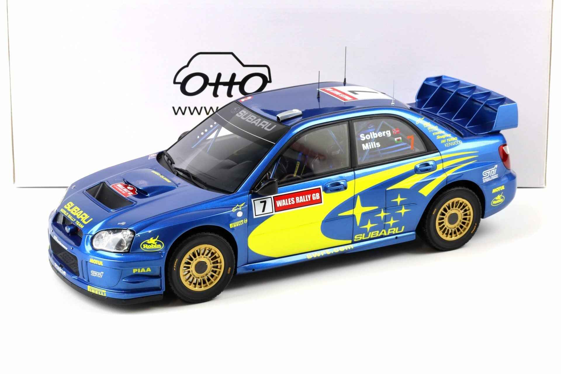 Otto 2003 Subaru Impreza WRC S9 #7 Winner Wales Rallye 2003 Blue 1:12 STM Diecast Default Title Default Title-