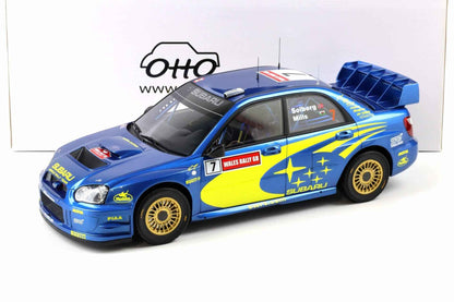 Otto 2003 Subaru Impreza WRC S9 #7 Winner Wales Rallye 2003 Blue 1:12 STM Diecast Default Title Default Title-