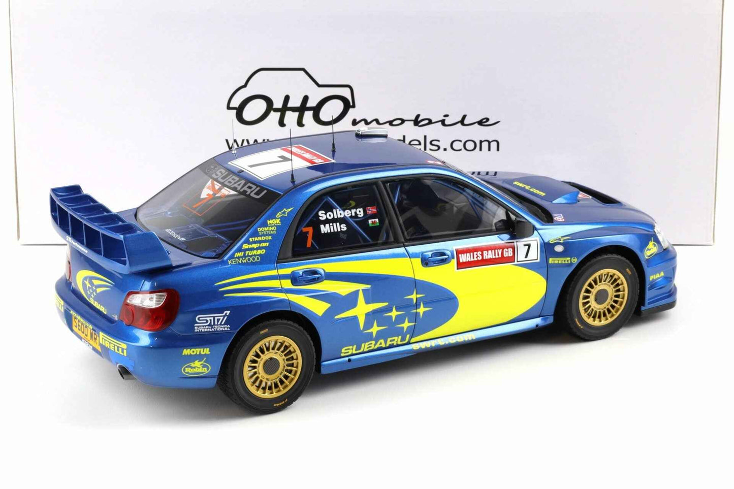 Otto 2003 Subaru Impreza WRC S9 #7 Winner Wales Rallye 2003 Blue 1:12 STM Diecast Default Title Default Title-