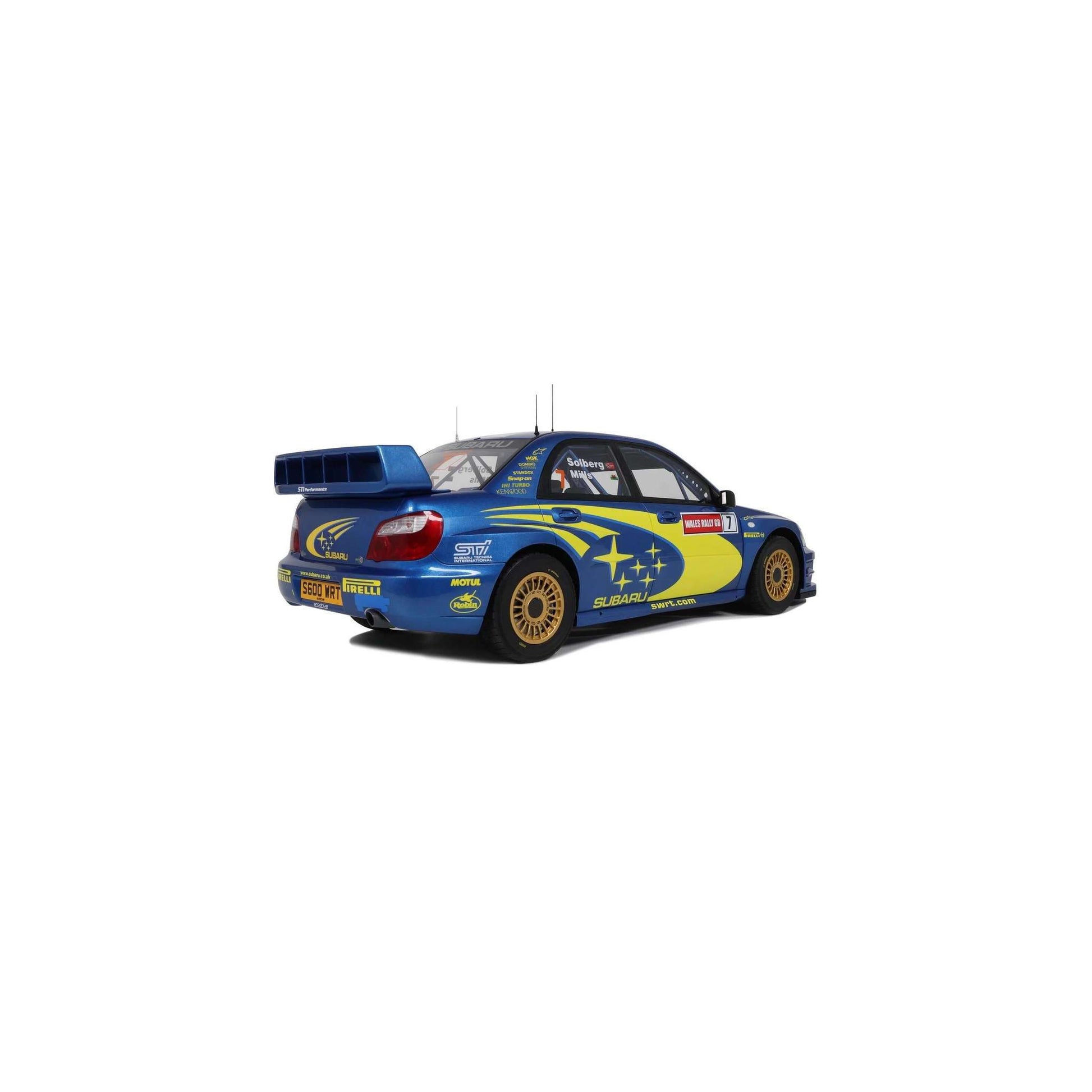 Otto 2003 Subaru Impreza WRC S9 #7 Winner Wales Rallye 2003 Blue 1:12 STM Diecast Default Title Default Title-
