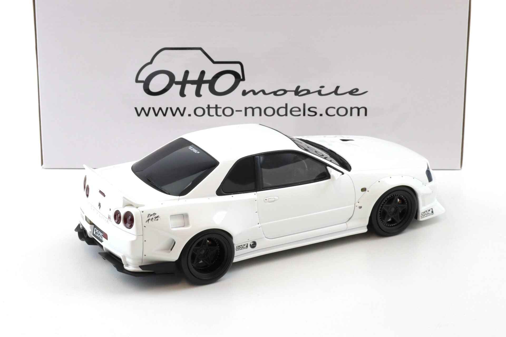 Otto 2019 Nissan Skyline GT-R R34 KRC Body Kit Pearl White QX1 1:18 Cartsfy Inc.