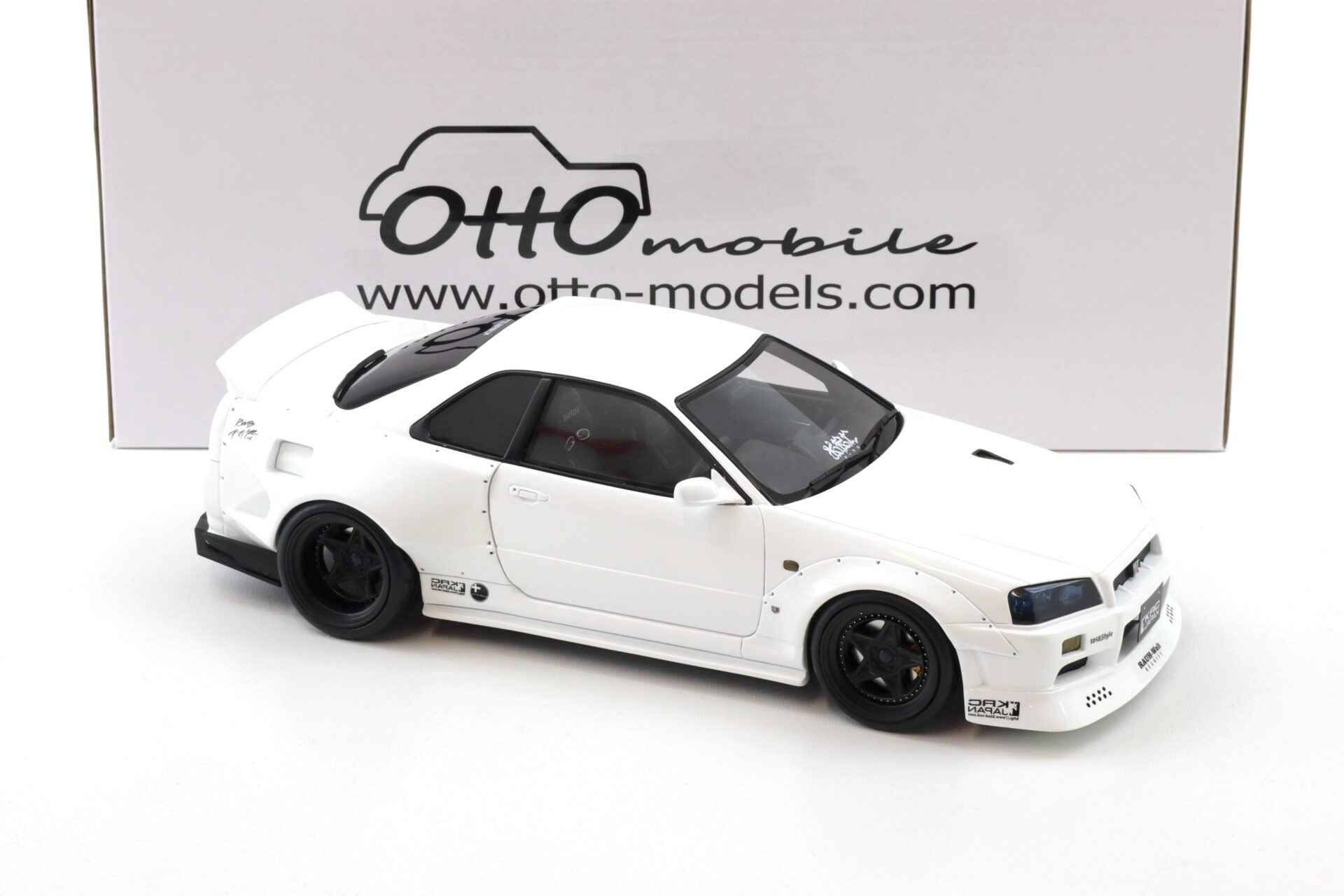 Otto 2019 Nissan Skyline GT-R R34 KRC Body Kit Pearl White QX1 1:18 Cartsfy Inc.
