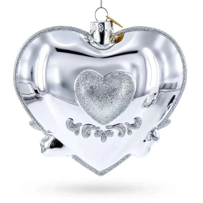 Our First Christmas Romantic Lovebirds Heart Glass Christmas Ornament Cartsfy Inc.