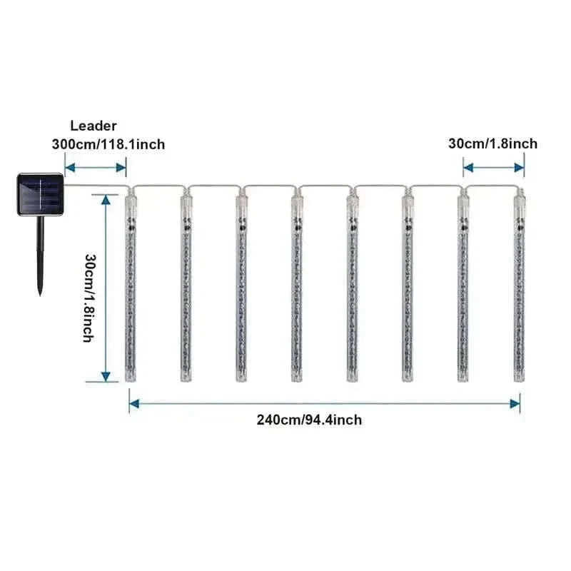 Outdoor Solar Meteor Christmas String Lights Cartsfy Inc.