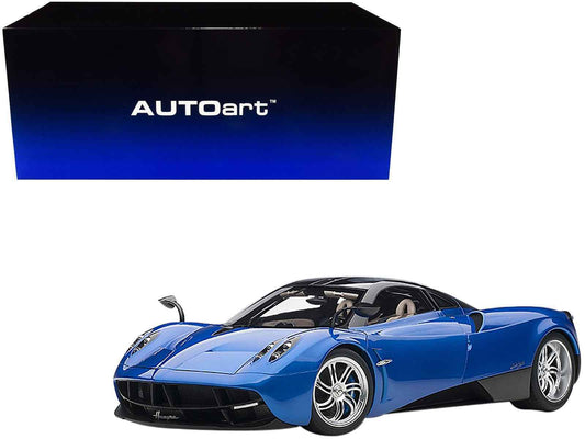 Pagani Huayra Metallic Blue with Black Top and Silver Wheels 1/12 Model Car by Autoart Cartsfy Inc.