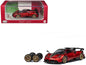 Pagani Imola Red Metallic with Carbon Top and Stripes with Extra Wheels 1/64 Diecast Model Car by CM Model Cartsfy Inc.