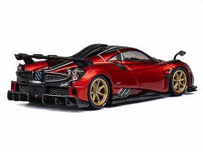 Pagani Imola Red Metallic with Carbon Top and Stripes with Extra Wheels 1/64 Diecast Model Car by CM Model Cartsfy Inc.