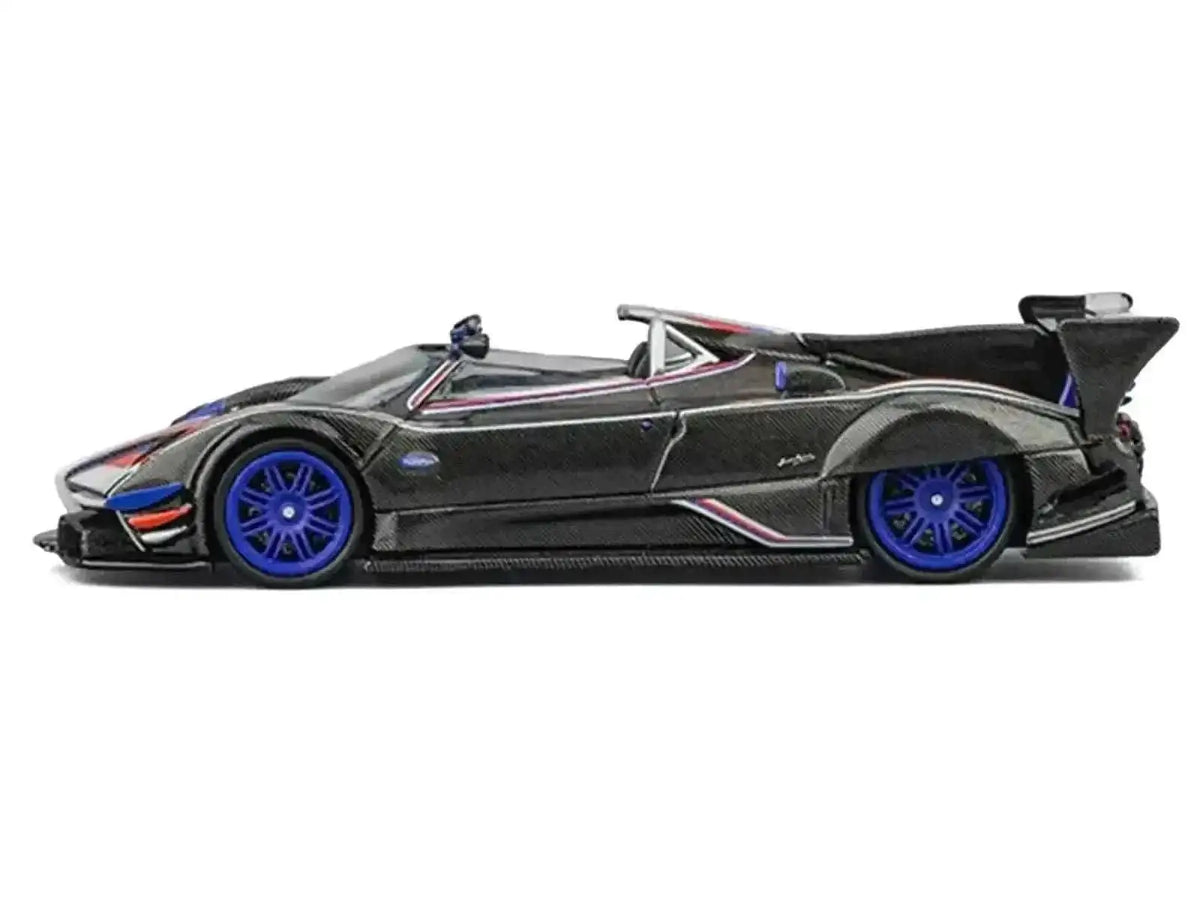 Pagani Zonda Revo Barchetta Carbon with Red White and Blue Stripes 1/64 Diecast Model Car by CM Model Cartsfy Inc.