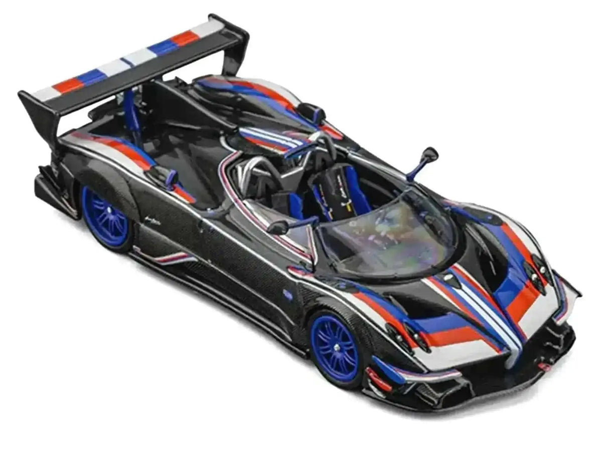 Pagani Zonda Revo Barchetta Carbon with Red White and Blue Stripes 1/64 Diecast Model Car by CM Model Cartsfy Inc.