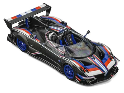 Pagani Zonda Revo Barchetta Carbon with Red White and Blue Stripes 1/64 Diecast Model Car by CM Model Cartsfy Inc.