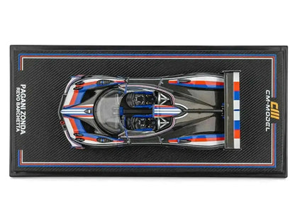 Pagani Zonda Revo Barchetta Carbon with Red White and Blue Stripes 1/64 Diecast Model Car by CM Model Cartsfy Inc.