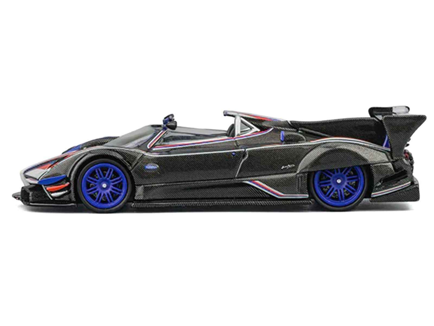 Pagani Zonda Revo Barchetta Carbon with Red White and Blue Stripes 1/64 Diecast Model Car by CM Model Cartsfy Inc.