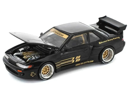 Pandem S13 RHD (Right Hand Drive) Black with Gold Accents 1/64 Diecast Model Car by Pop Race Cartsfy Inc.