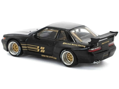 Pandem S13 RHD (Right Hand Drive) Black with Gold Accents 1/64 Diecast Model Car by Pop Race Cartsfy Inc.