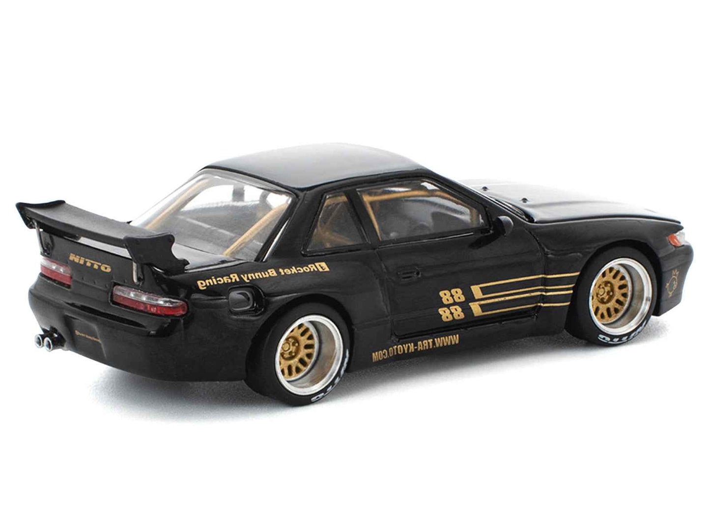 Pandem S13 RHD (Right Hand Drive) Black with Gold Accents 1/64 Diecast Model Car by Pop Race Miniature Motors Default Title Default Title-