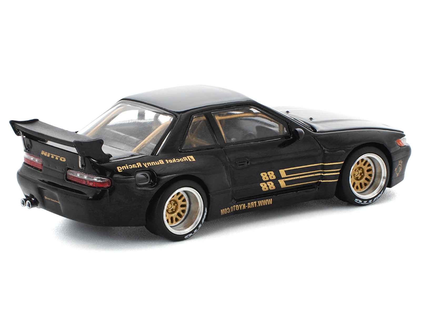 Pandem S13 RHD (Right Hand Drive) Black with Gold Accents 1/64 Diecast Model Car by Pop Race Miniature Motors Default Title Default Title-