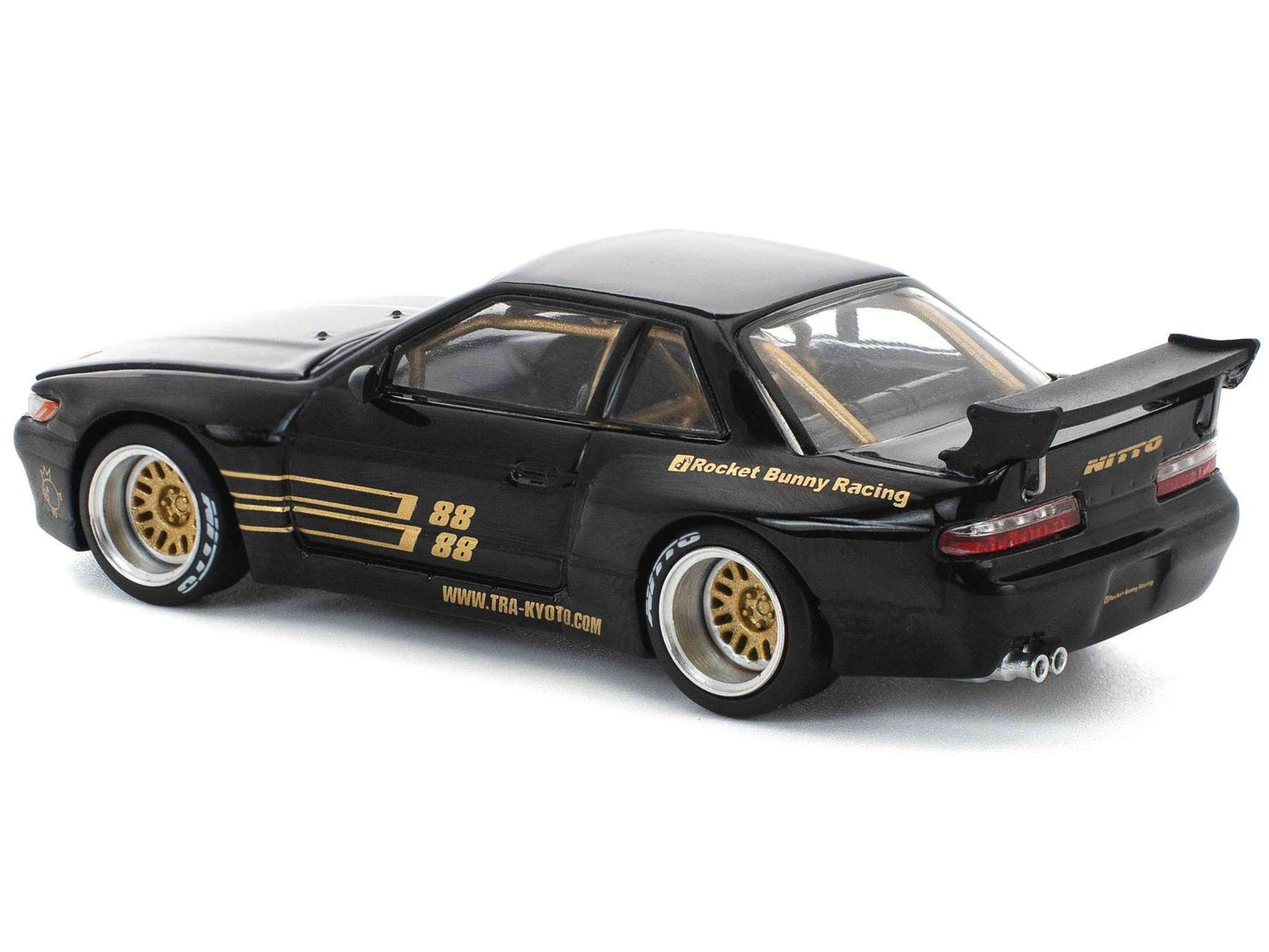 Pandem S13 RHD (Right Hand Drive) Black with Gold Accents 1/64 Diecast Model Car by Pop Race Miniature Motors Default Title Default Title-