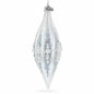 Pearl and Glitter Jeweled Elongated Pointed Teardrop Finial Glass Christmas Ornament Cartsfy Inc.
