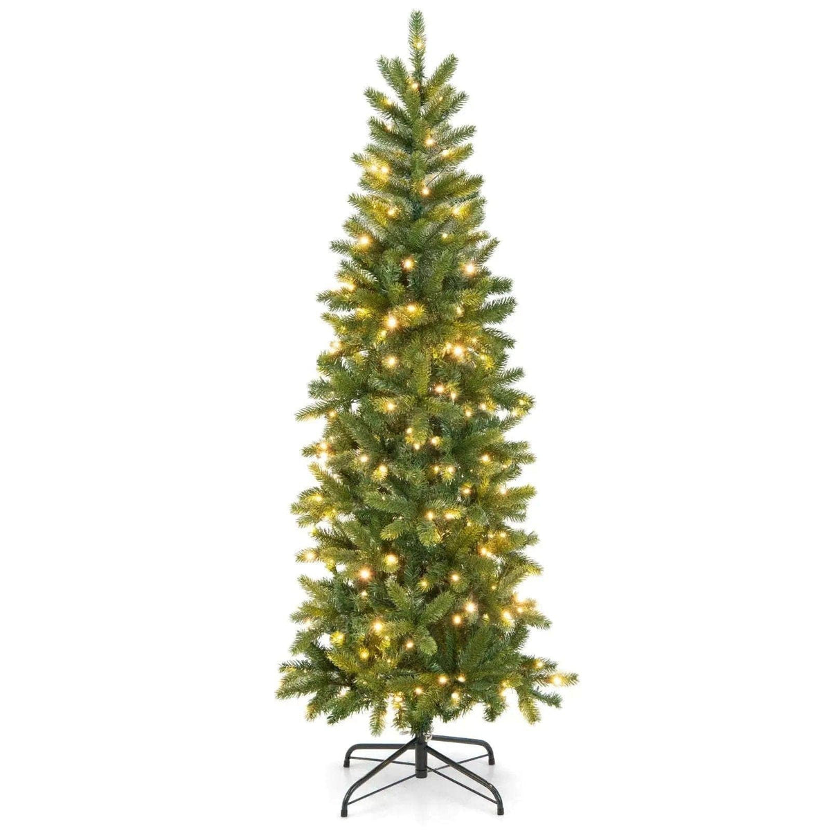 Pencil Christmas Tree with 180 Warm White and Multi-color LED Lights Cartsfy Inc.
