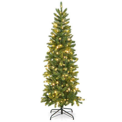 Pencil Christmas Tree with 180 Warm White and Multi-color LED Lights Cartsfy Inc.