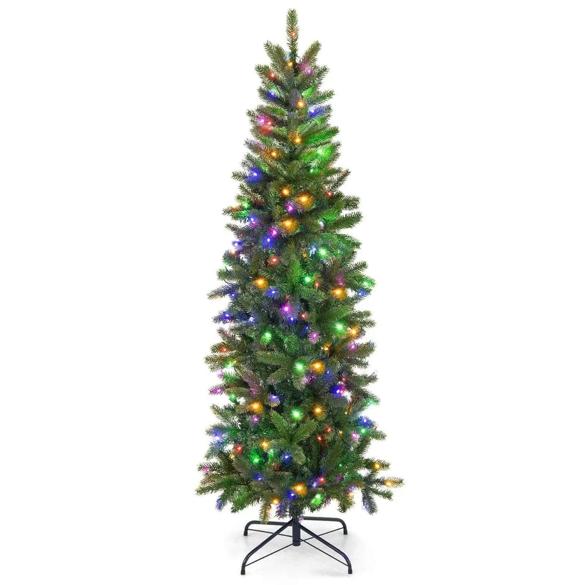 Pencil Christmas Tree with 180 Warm White and Multi-color LED Lights Cartsfy Inc.