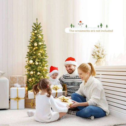 Pencil Christmas Tree with 180 Warm White and Multi-color LED Lights Cartsfy Inc.