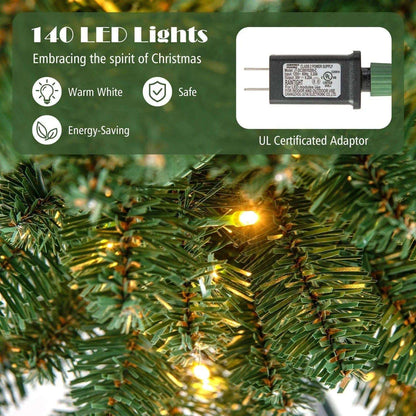 Pencil Christmas Tree with Memory Wire Branch Tips and Warm LED Lights DirectDeals 7FT 5FT 6FT 7FT-5FT-6FT-8FT-