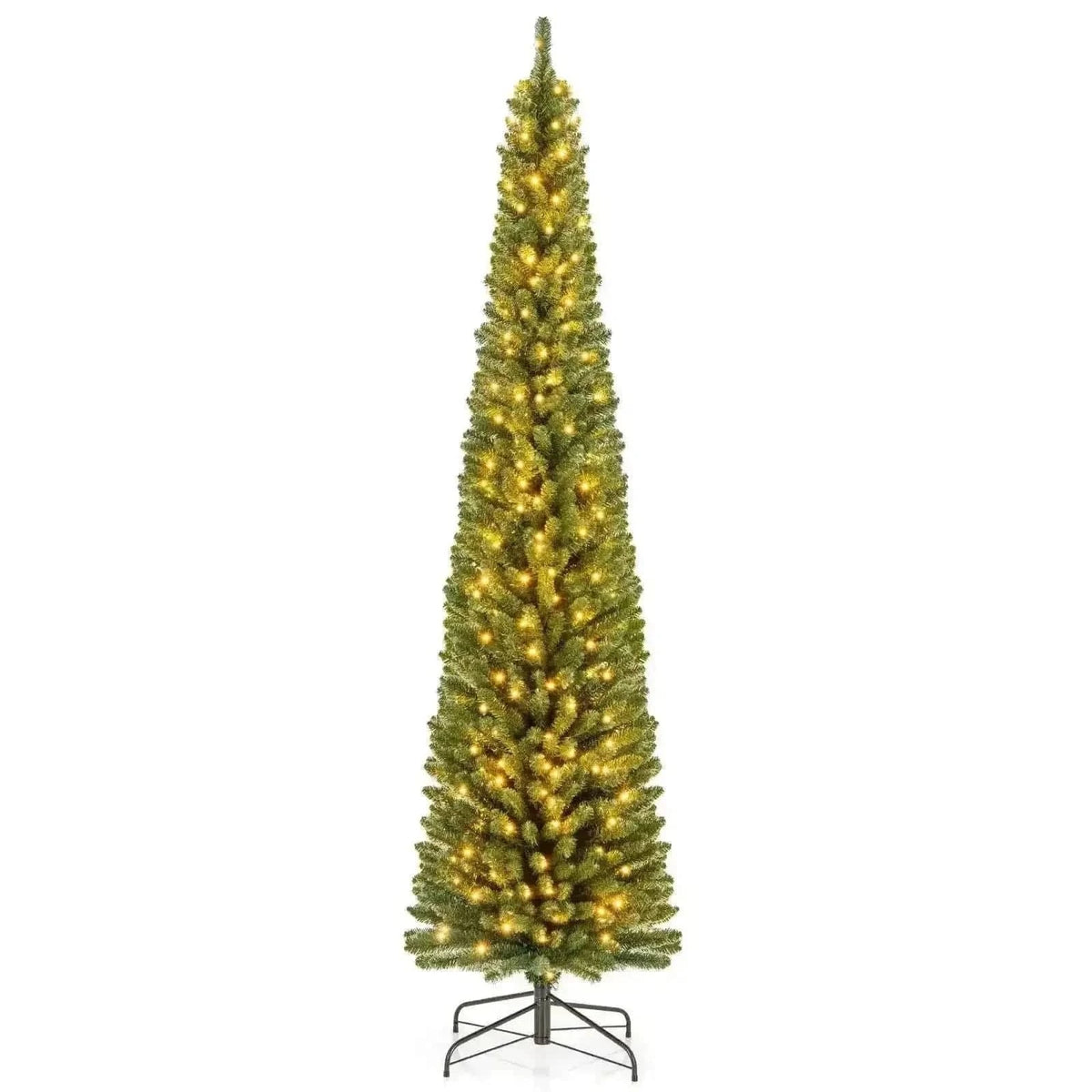 Pencil Christmas Tree with Memory Wire Branch Tips and Warm LED Lights Cartsfy Inc.