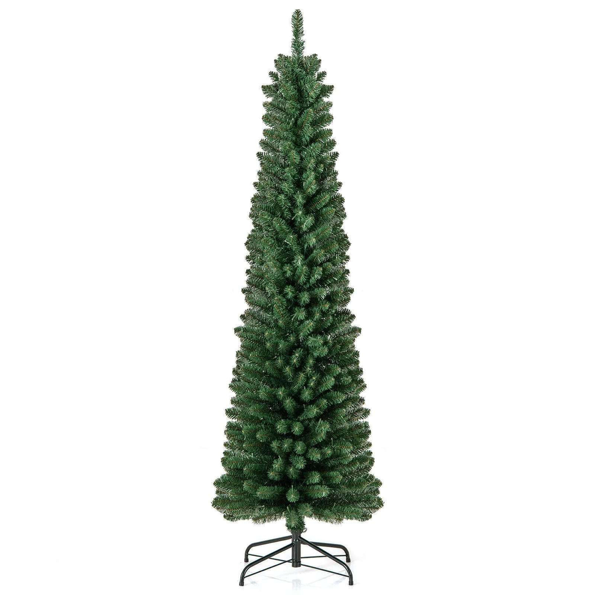 Pencil Christmas Tree with Memory Wire Branch Tips and Warm LED Lights DirectDeals 7FT 5FT 6FT 7FT-5FT-6FT-8FT-