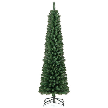 Pencil Christmas Tree with Memory Wire Branch Tips and Warm LED Lights DirectDeals 7FT 5FT 6FT 7FT-5FT-6FT-8FT-