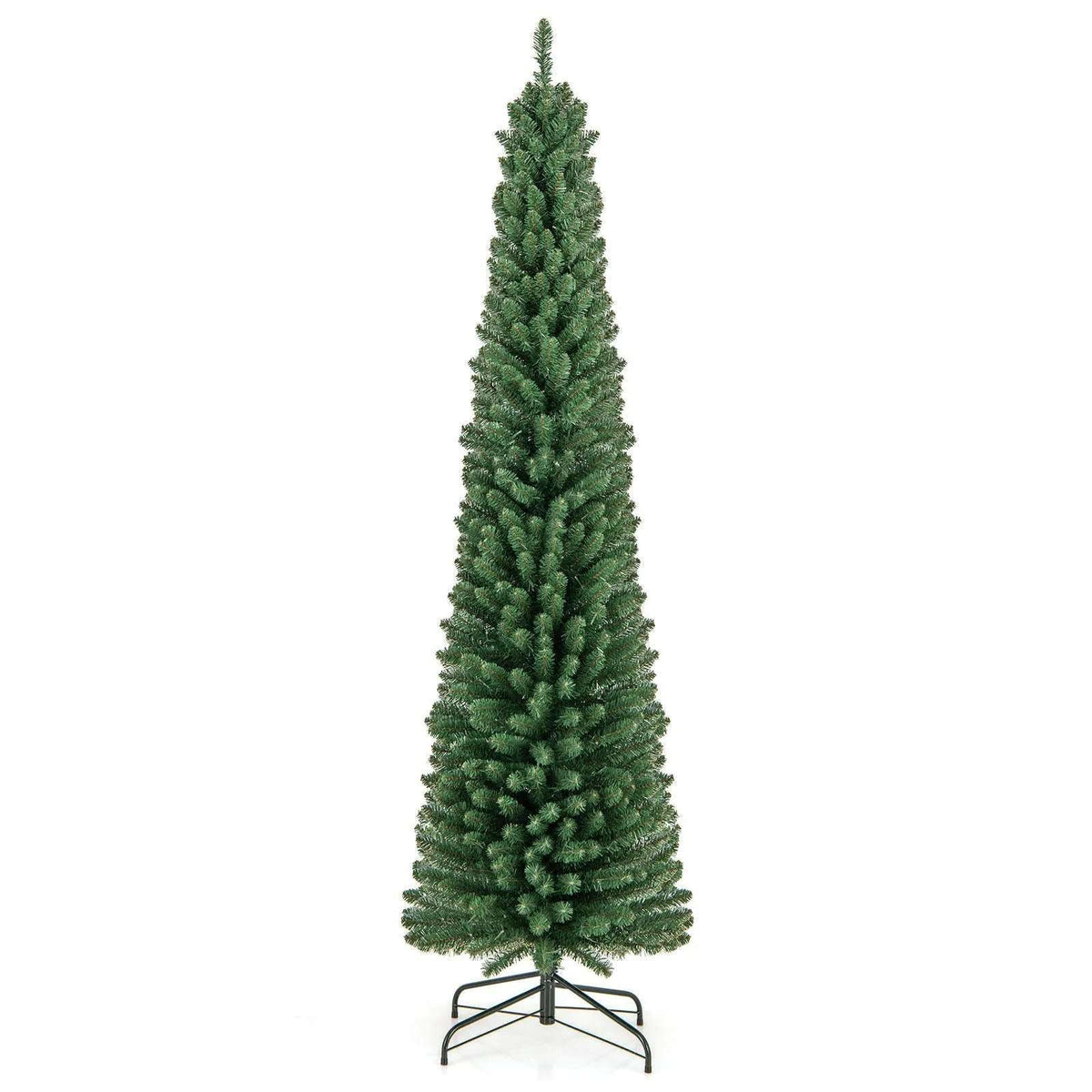 Pencil Christmas Tree with Memory Wire Branch Tips and Warm LED Lights DirectDeals 7FT 5FT 6FT 7FT-5FT-6FT-8FT-