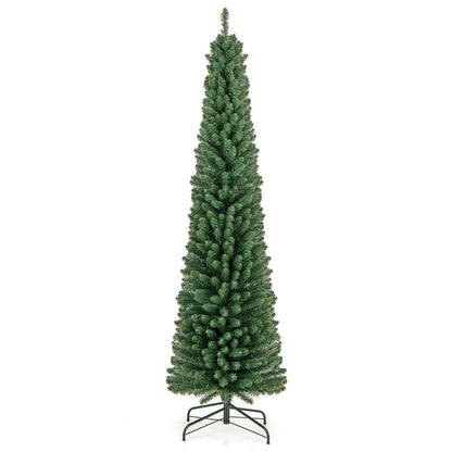 Pencil Christmas Tree with Memory Wire Branch Tips and Warm LED Lights DirectDeals 7FT 5FT 6FT 7FT-5FT-6FT-8FT-