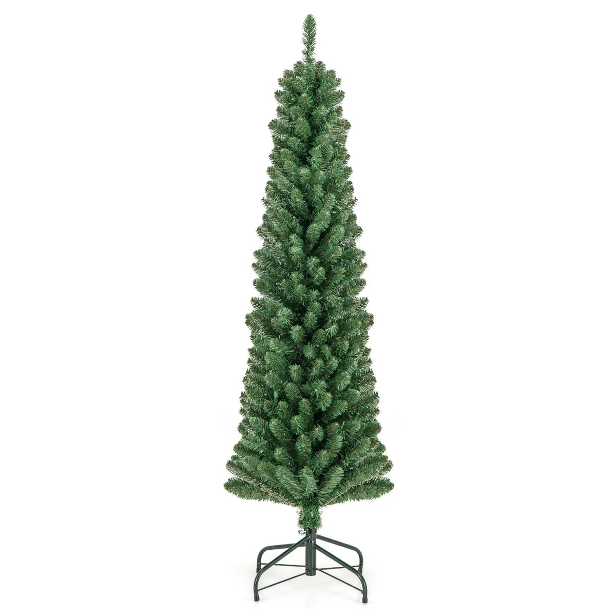 Pencil Christmas Tree with Memory Wire Branch Tips and Warm LED Lights
