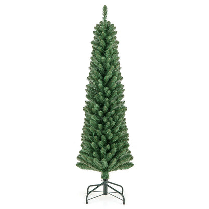 Pencil Christmas Tree with Memory Wire Branch Tips and Warm LED Lights