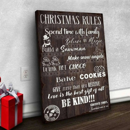 Personalized Christmas Rules Sign | Tailored Canvases Cartsfy Inc.