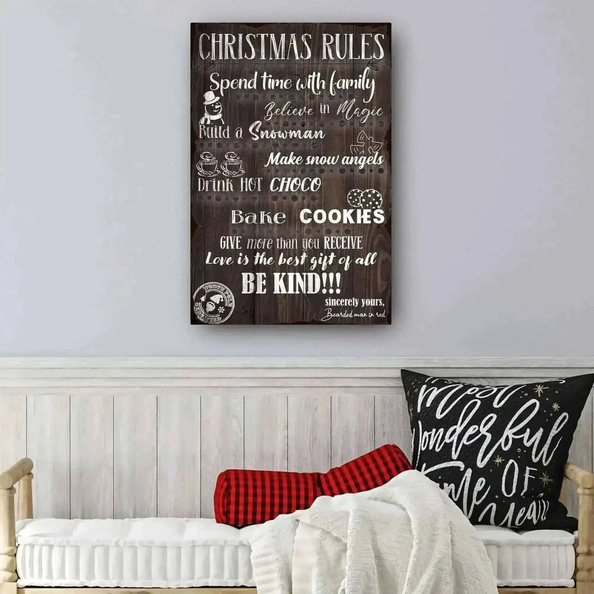 Personalized Christmas Rules Sign | Tailored Canvases Cartsfy Inc.