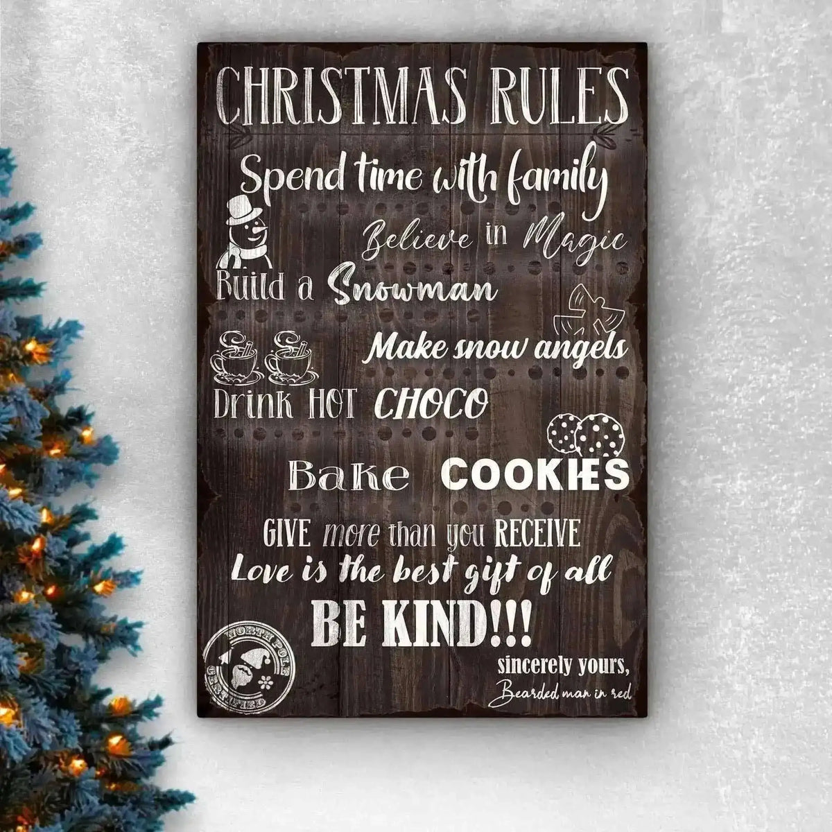 Personalized Christmas Rules Sign | Tailored Canvases Cartsfy Inc.