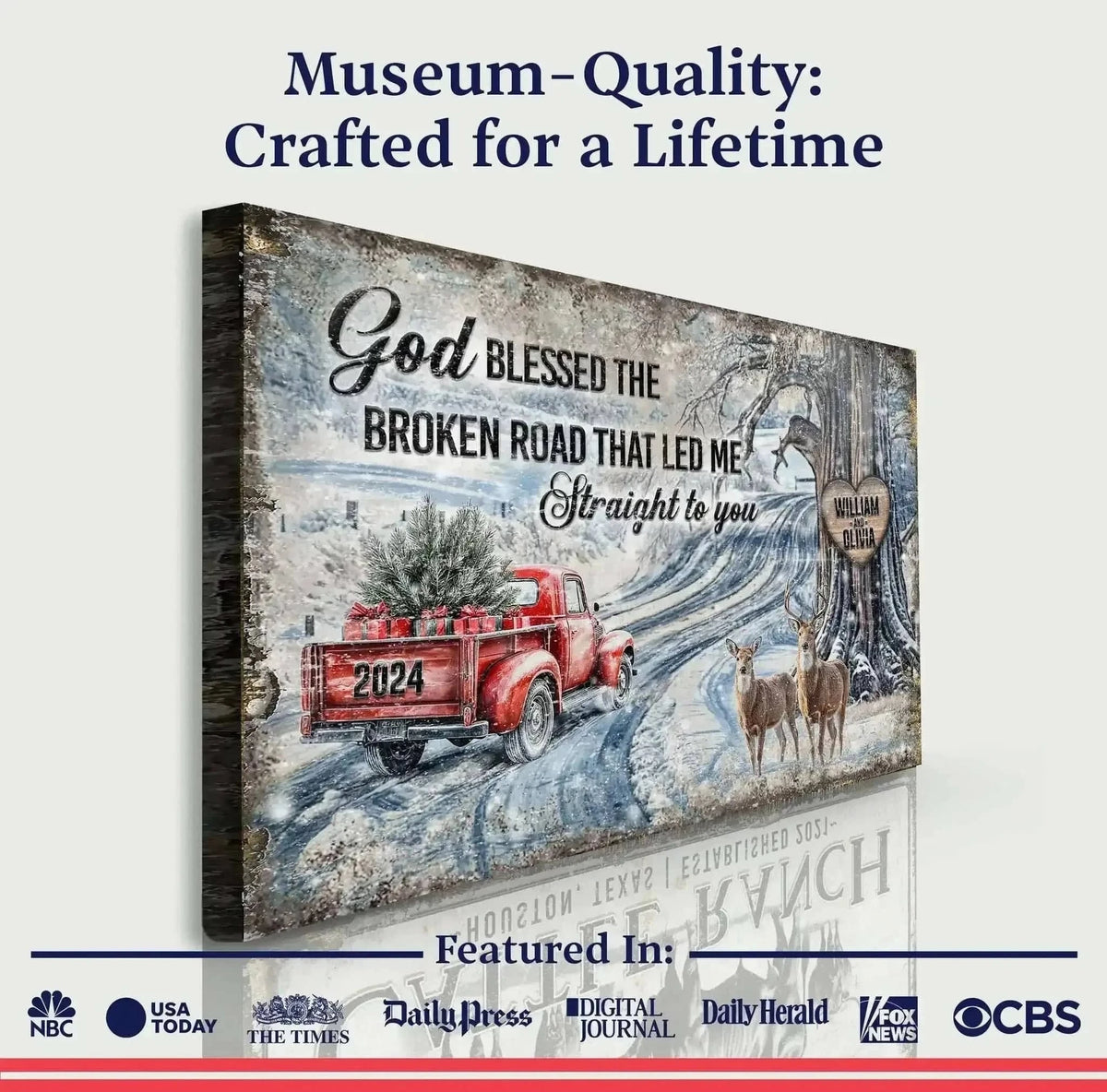 Personalized God Blessed The Broken Road Christmas Sign Cartsfy Inc.