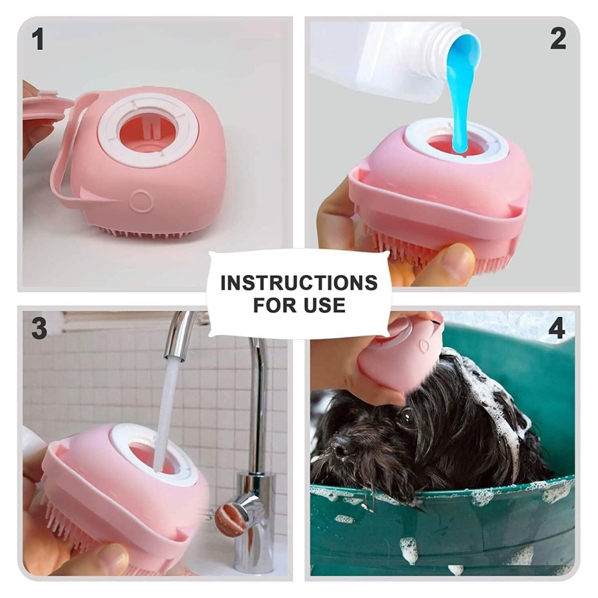 Pet Bath Brush Dog Scrubber - Cartsfy Inc.