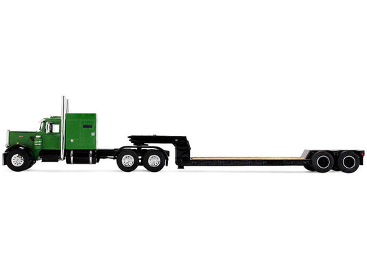Peterbilt 351 with 60" Vintage Sleeper and Rogers Vintage Lowboy Trailer Green with Black Trailer 1/64 Diecast Model by DCP/First Gear Cartsfy Inc.